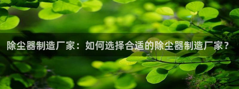 彩神v8购彩大厅登：除尘器制造厂家：如何选择合适的除尘器制造