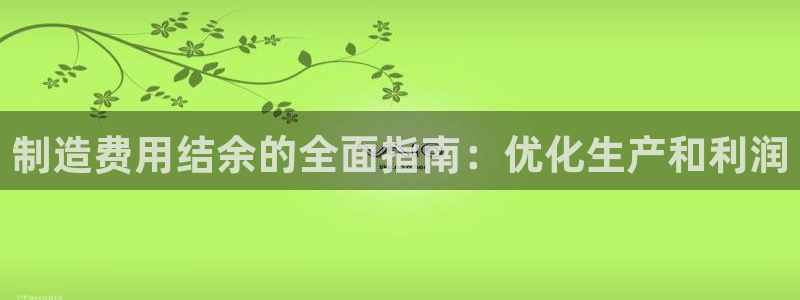 彩神v彩搜狗：制造费用结余的全面指南：优化生产和利润